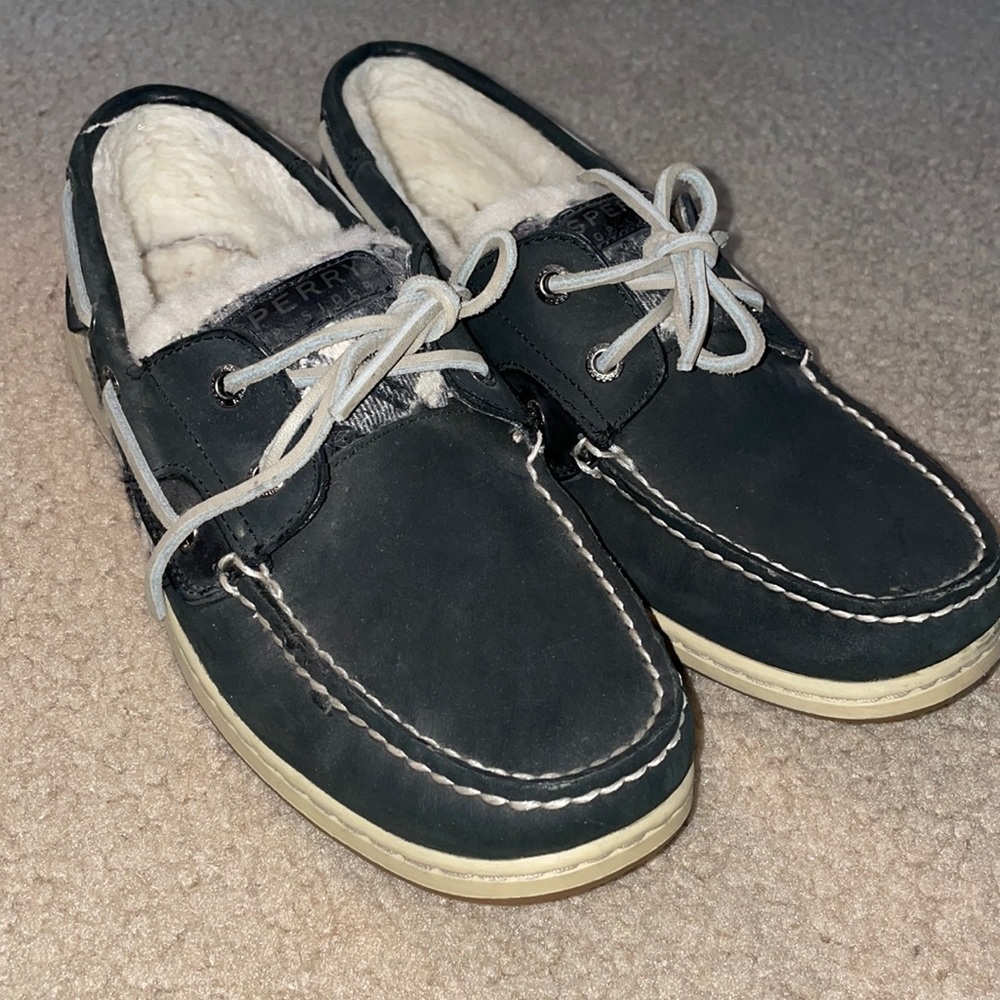 Black and sequin SPERRY Top Sider Size 9.5 Shoe